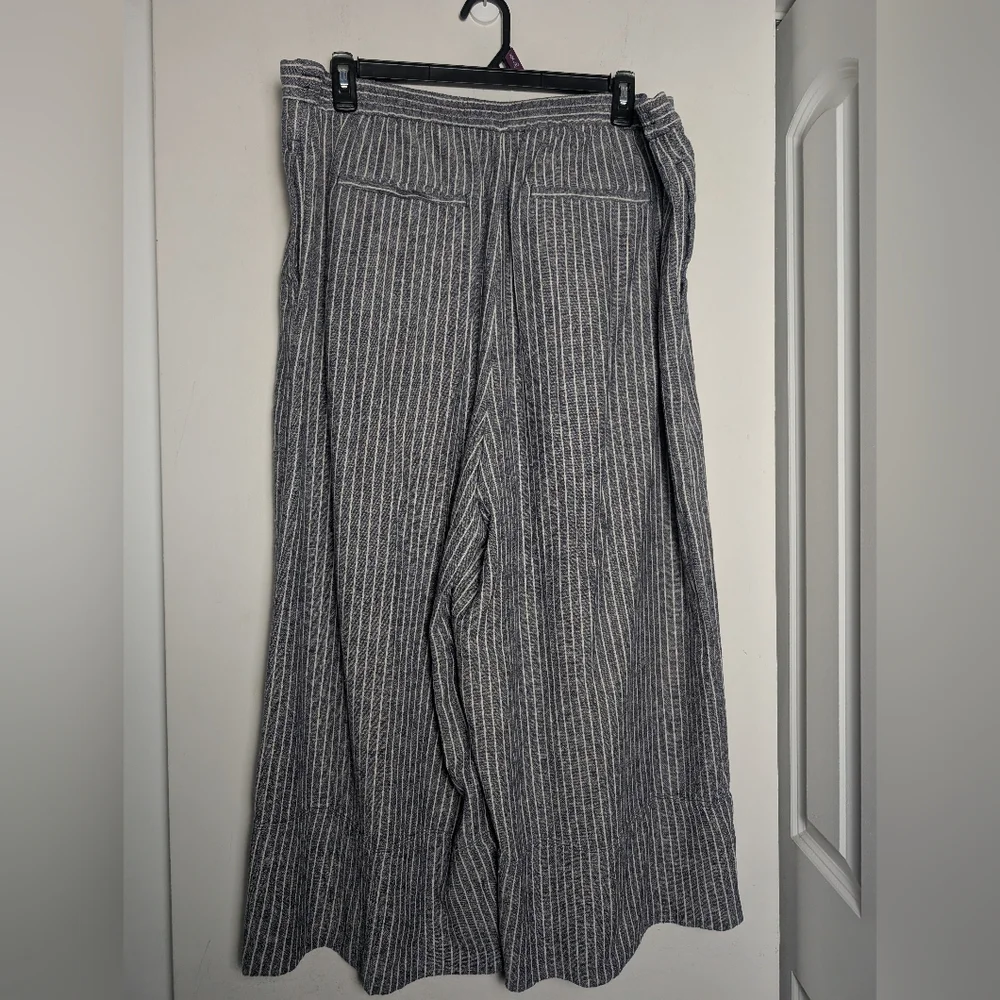 Banana Republic Linen Pants Wide Leg High-rise Gray Pull On